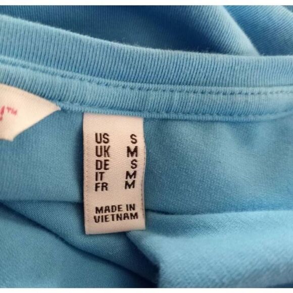 ISAAC MIZRAHI LIVE BLUE RUFFLE SHIRT SZ.S EUC - Picture 6 of 7